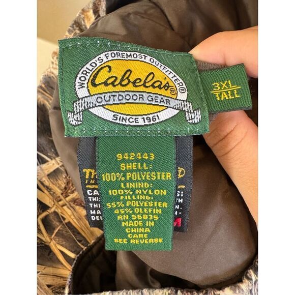 Cabela's Mossy Oak Duck Blind Camo Hunting Insulated Jacket Men's 3XL - Picture 5 of 9